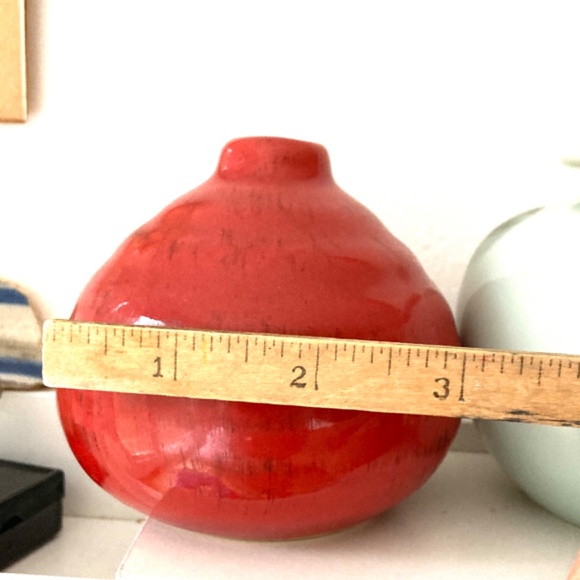 vases jars 4 small bud handmade red blue green ceramic 4" - Picture 13 of 16